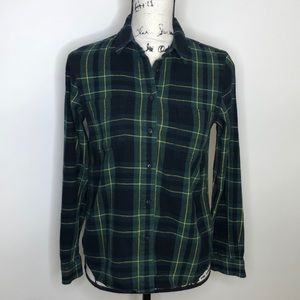 Madewell Green and Blue Flannel Top - small